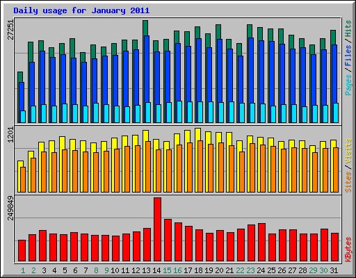 Daily usage for January 2011