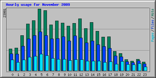 Hourly usage for November 2009