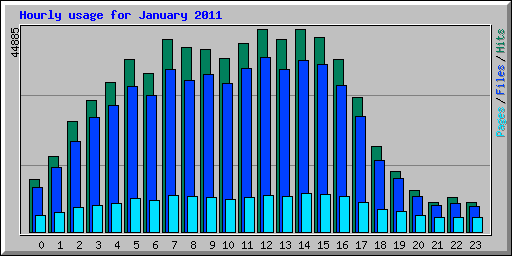 Hourly usage for January 2011