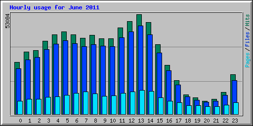 Hourly usage for June 2011