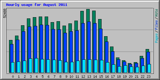 Hourly usage for August 2011