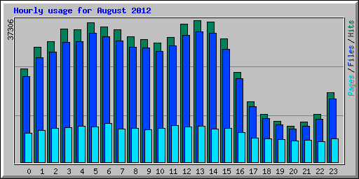 Hourly usage for August 2012