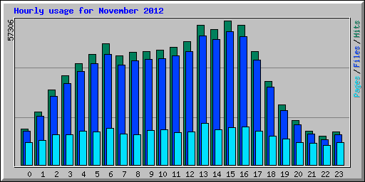 Hourly usage for November 2012