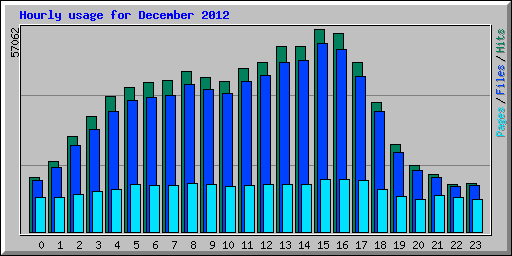 Hourly usage for December 2012