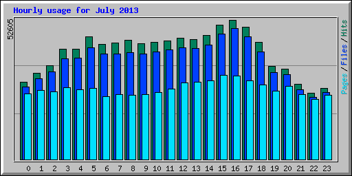 Hourly usage for July 2013