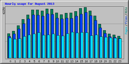 Hourly usage for August 2013