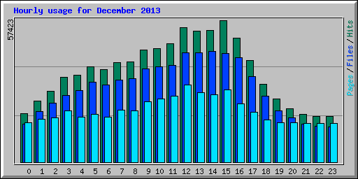 Hourly usage for December 2013