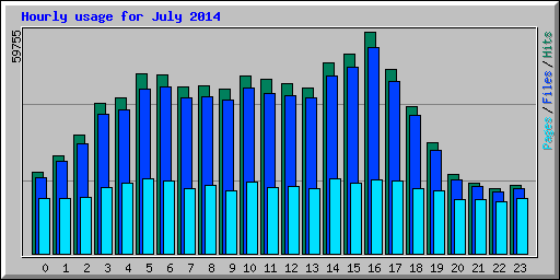 Hourly usage for July 2014