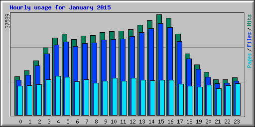 Hourly usage for January 2015