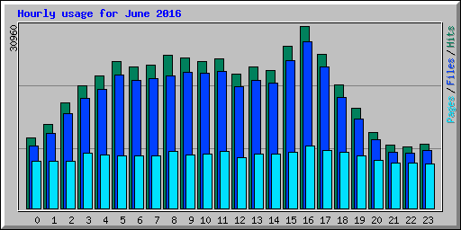 Hourly usage for June 2016