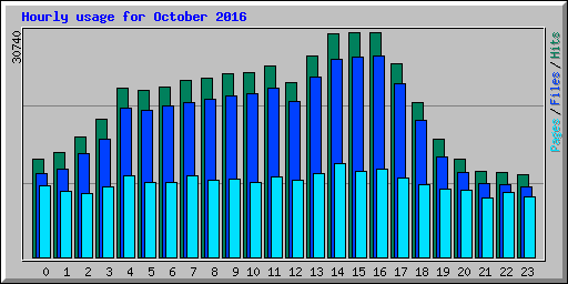 Hourly usage for October 2016