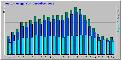 Hourly usage for December 2016