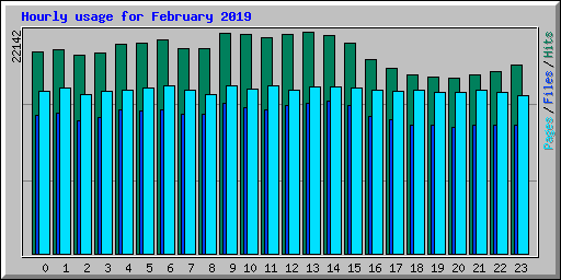 Hourly usage for February 2019