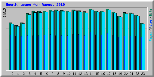 Hourly usage for August 2019