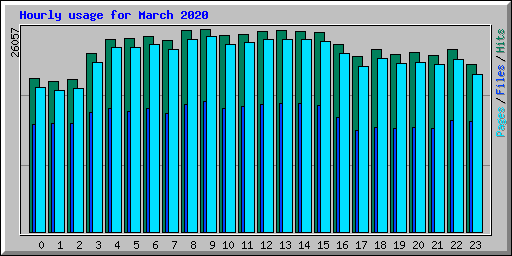 Hourly usage for March 2020